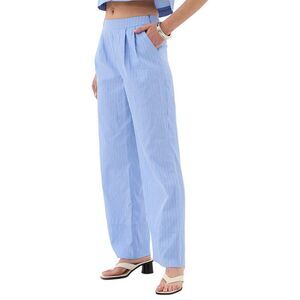 Extro&Vert Womens Wide Leg Pant, Blue